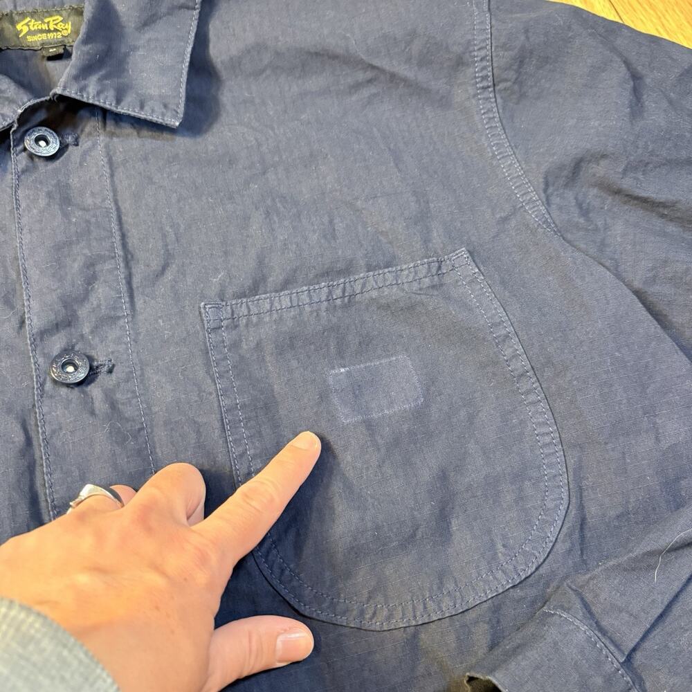 Stan Ray Jacket Men’s Size Medium Navy Blue Chore Coat Workwear Utility USA - Picture 3 of 10